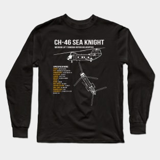 CH-46 Sea Knight Helicopter Long Sleeve T-Shirt